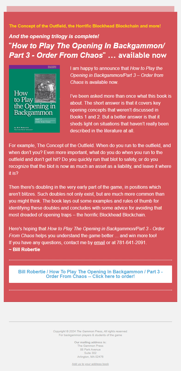 gammon press newsletter design before