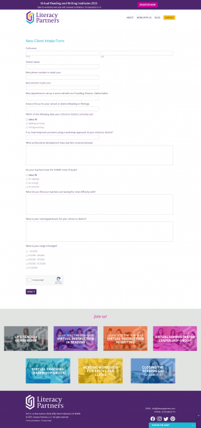 Literacy Partners WordPress Web Design