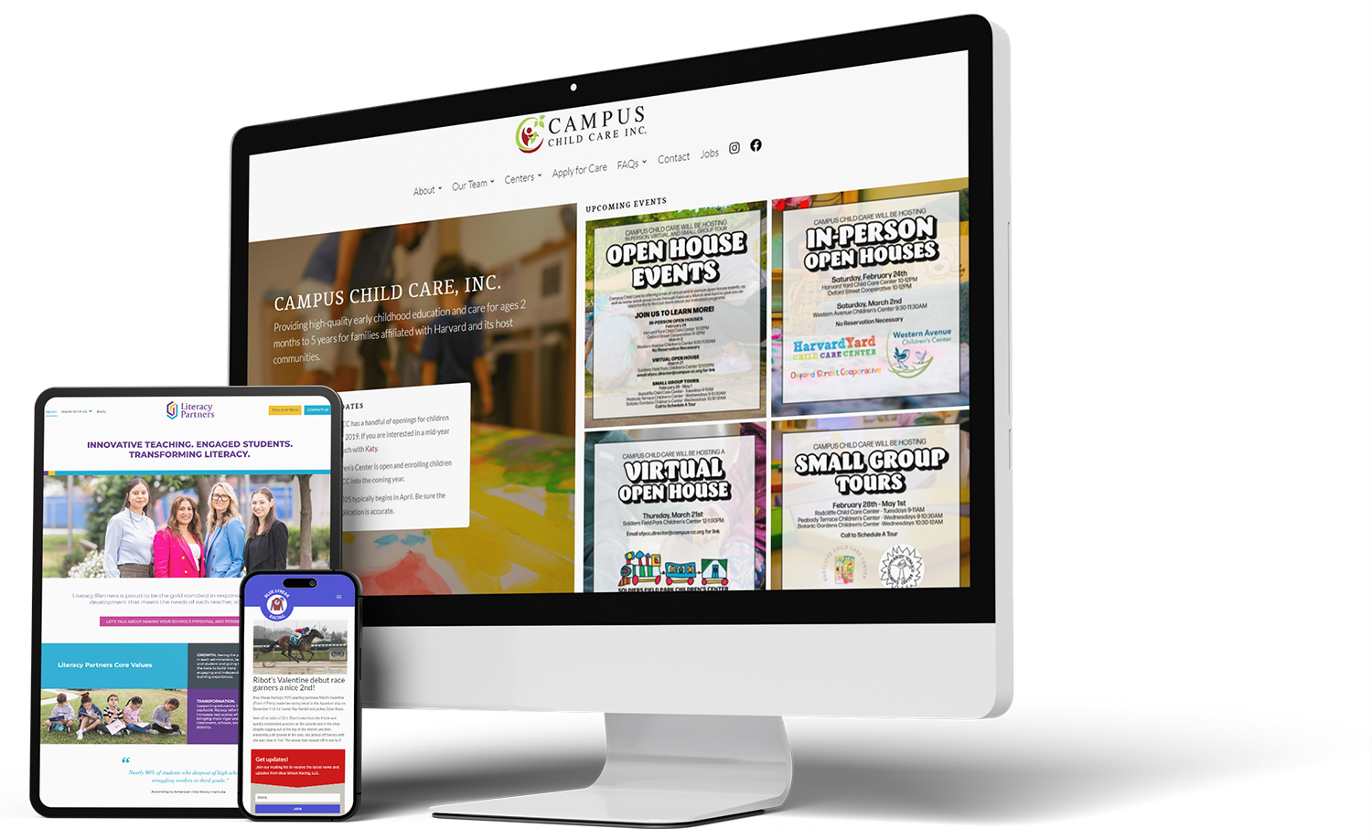 Campus Child Care Inc, Literacy Partners + Blue Streak Racing