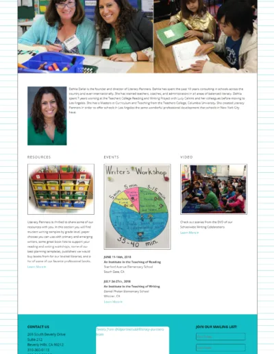 Literacy Partners site as seen in 2019 before our first redesign.