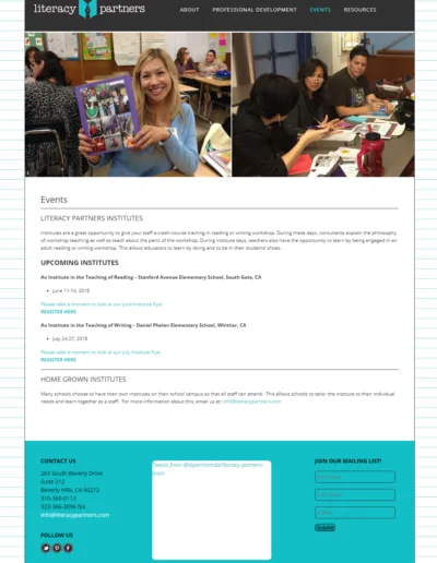 Literacy Partners site as seen in 2019 before our first redesign.