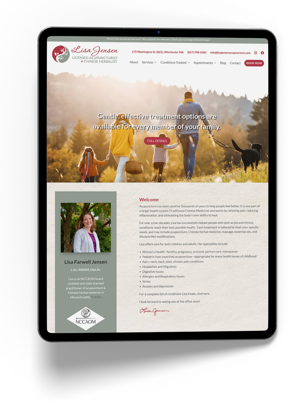 Lisa Jensen Acupuncture | kaleidaweb client showcase