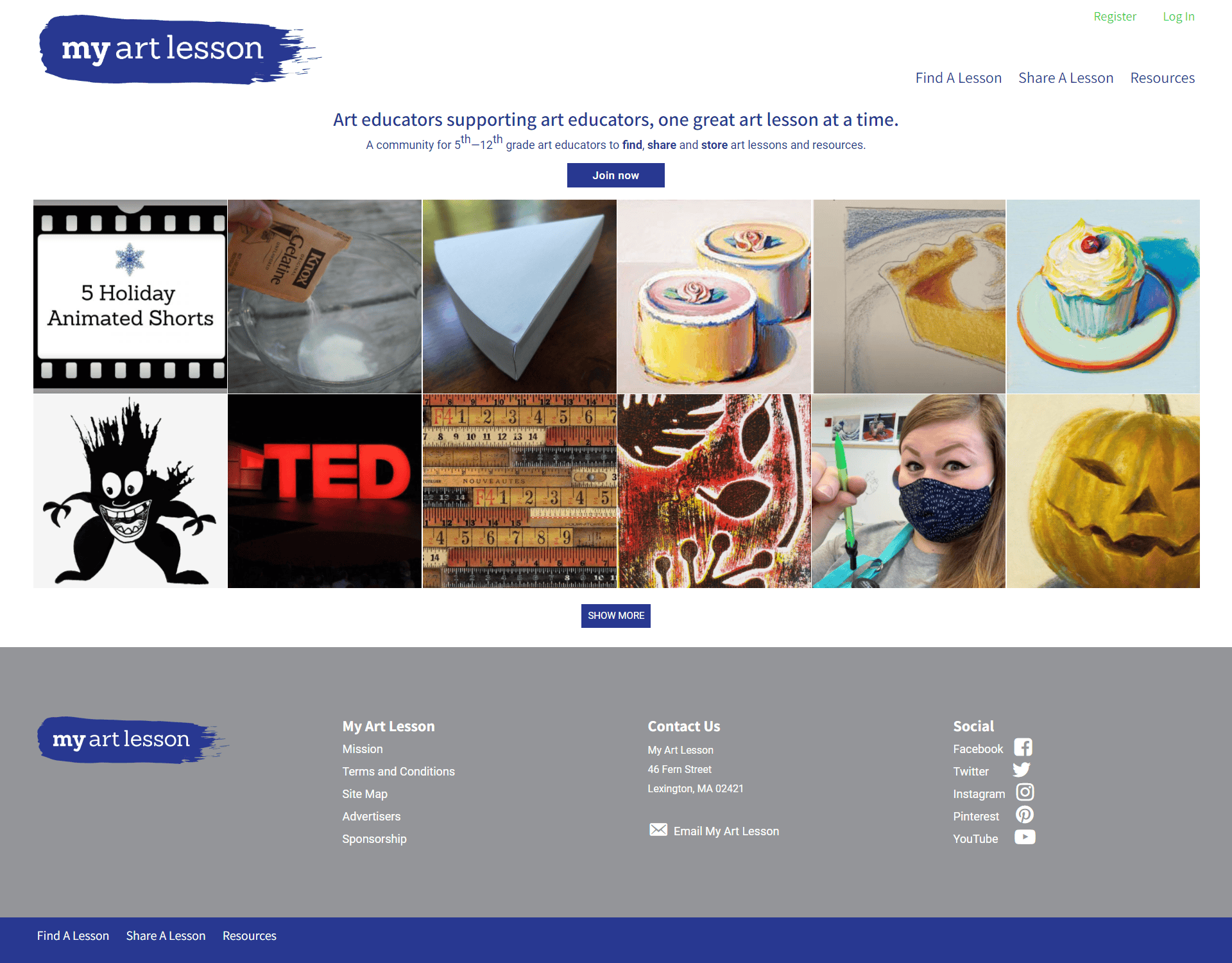 My Art Lesson homepage