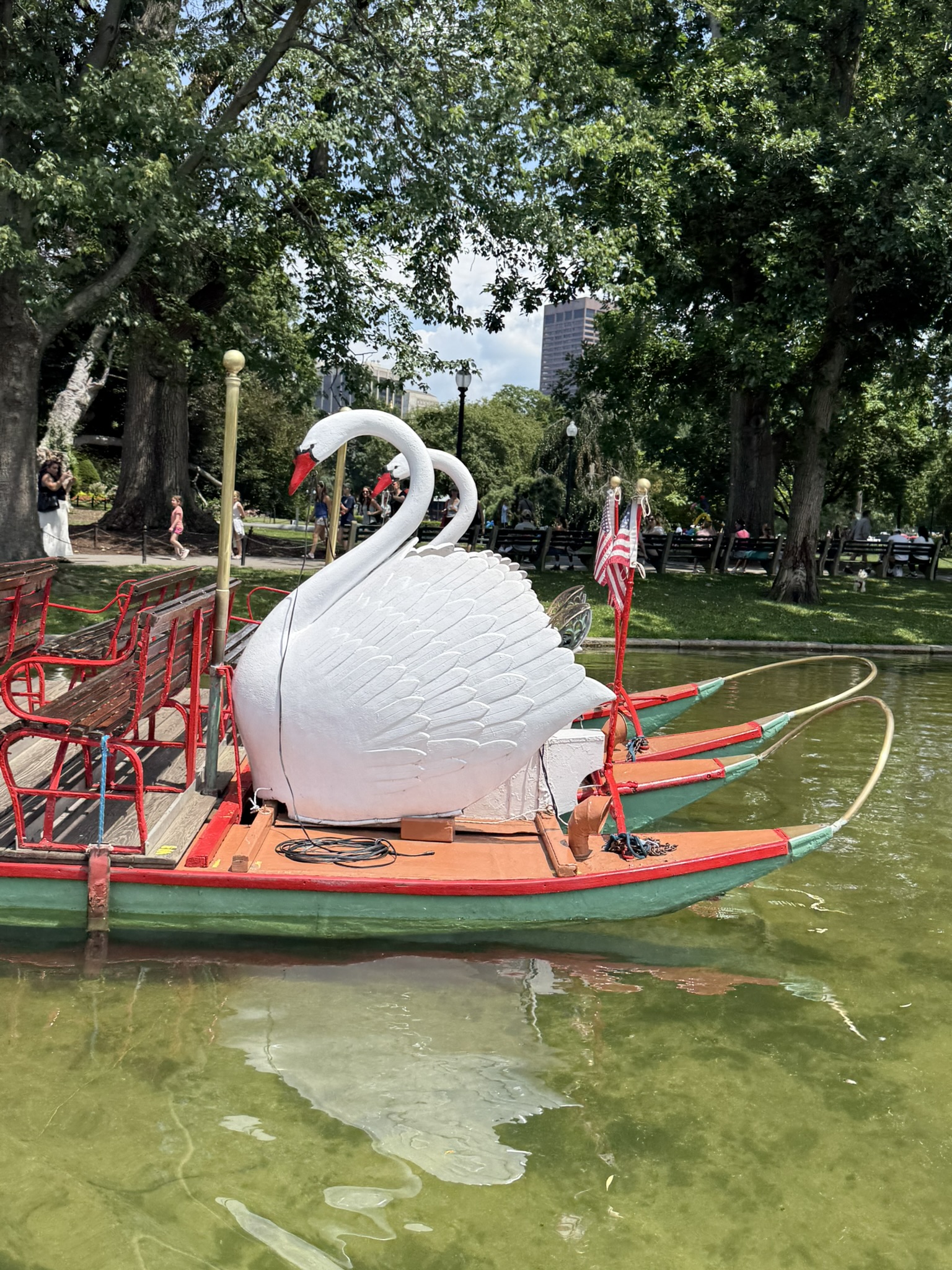 Swan Boat at the Boston Public Gardens in Boston, MA