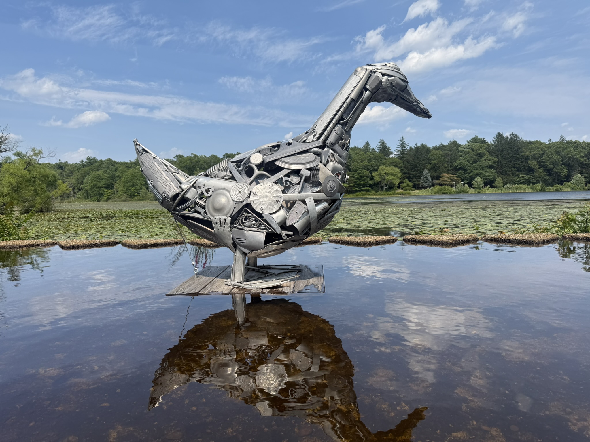 Leo Sewell, Duck, 2003 sculpture at Fuller Craft Museum in Brockton, MA