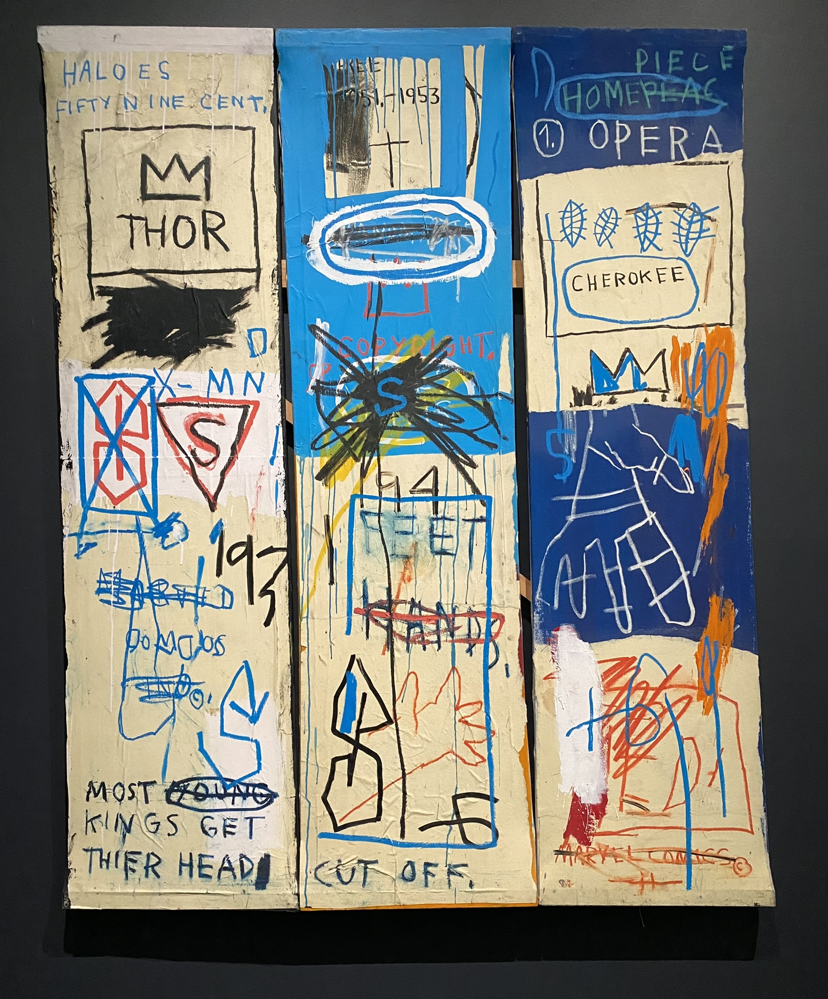 Jean-Michel Basquiat’s 1982 painting Charles the First at the MFA in Boston, MA